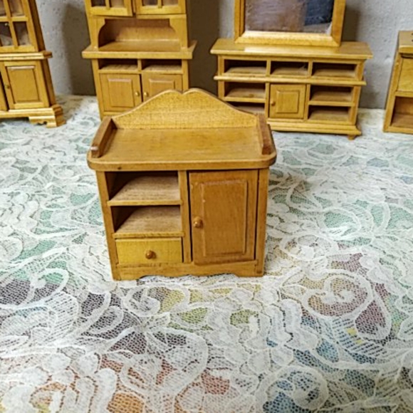 Vintage Doll House Wood Furniture Large set 12 Pc - Picture 4 of 16